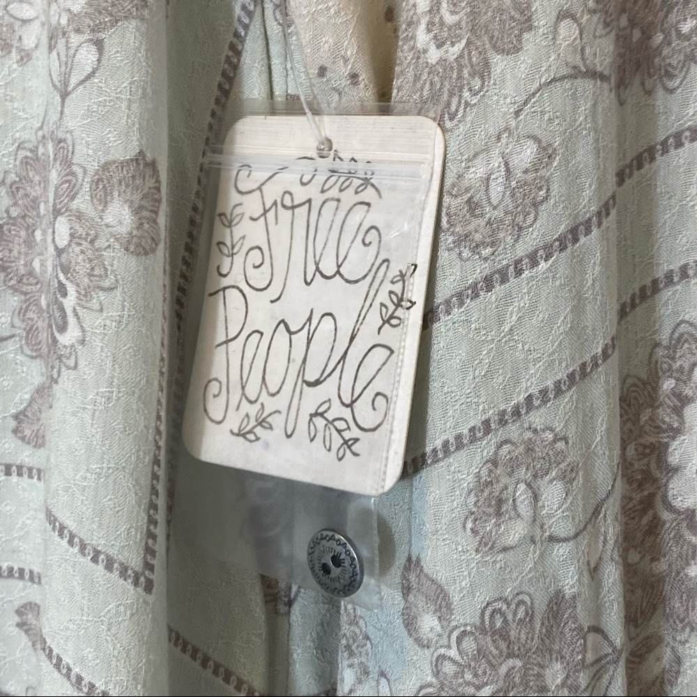 Free People Changing Times Print Tunic in White/Blue - Picture 4 of 10
